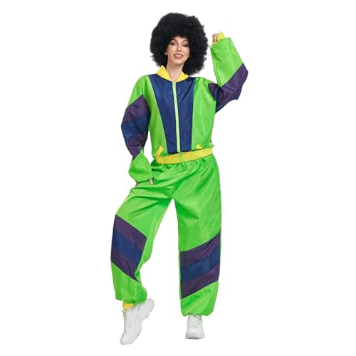 faschingskostüme damen sale, 80er Jahre Kostüm Herren Damen, 90er Retro Trainingsanzug, Disco Outfit, Bad Taste Outfit, Partner Kostüm, Faschingskostüme Silvester Set für Mottoparty Karneval von GXYANiaoy