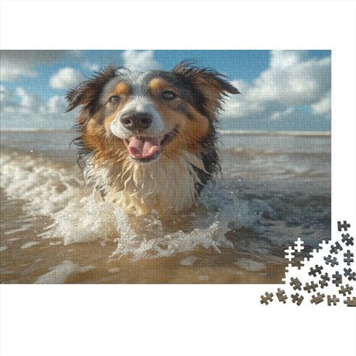 Australischer Schäferhund Puzzlespiel 1000 Teile Puzzle Für Erwachsene Und Kinder Ab 14 Jahren, Puzzle-Motiv Erwachsenen Puzzlespiel Puzzel 1000pcs (75x50cm) von GXYUAOIEF