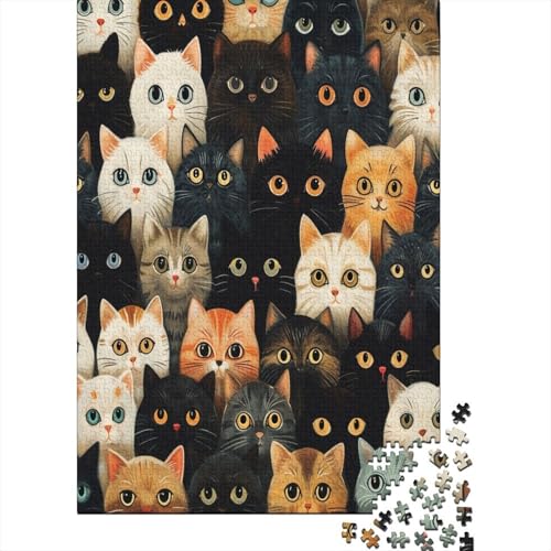 Cute Kat Puzzle 1000 Teile,Puzzle Für Erwachsene, Impossible Puzzle,Puzzle 1000 Puzzle Home DekoRatteion Puzzle,Erwachsenenpuzzle Puzzel 1000pcs (75x50cm) von GXYUAOIEF