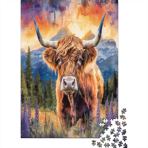 Hochlandrinder Puzzle 1000 Teile Für Erwachsene Und Kinder Ab 14 Jahrenfür Stressabbauer Puzzlespiel Erwachsenen Puzzlespiel Puzzel 1000pcs (75x50cm) von GXYUAOIEF