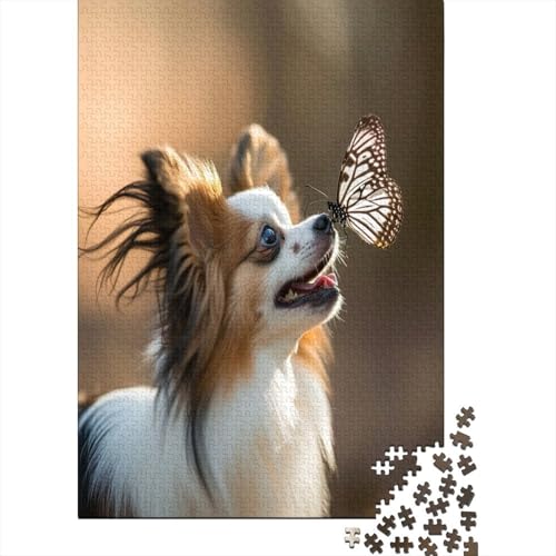 Papillon Hund Puzzle 1000 Teile, Erwachsene, Klassische Puzzle, Impossible Puzzle,GesKükenlichkeitsspiel Für Die Ganze Familie Erwachsenenpuzzle Ab 14 Jahren Puzzel 1000pcs (75x50cm) von GXYUAOIEF