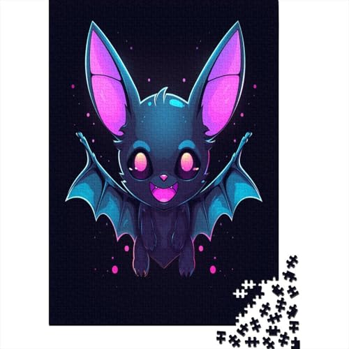 Pink Eyes Fledermaus Puzzle 1000 Teile Puzzles Für Erwachsene Lernspiel Herausforderungsspielzeug 1000-teilige Puzzlespiel Für Erwachsene Kinder Puzzel 1000pcs (75x50cm) von GXYUAOIEF