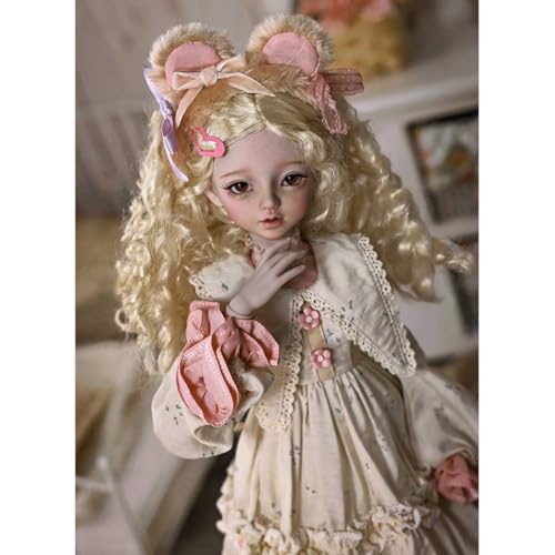 1/4 Bjd Doll Full Set Pastoraler Stil Harz SD Puppe Sommersprossen Make-up, Größe 44cm/17.3 inch von GYHCB