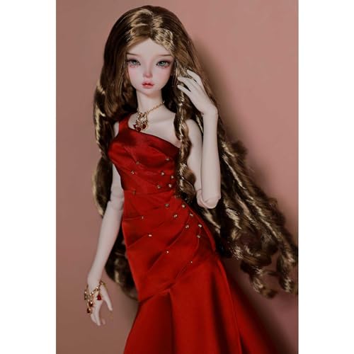 1/4 Hübsch BJD Doll 44cm SD-Puppe Handgefertigt Kugelgelenk Puppe mit Rot Fischschwanzkleid + Perücke + Schuhe + Zubehör von GYHCB