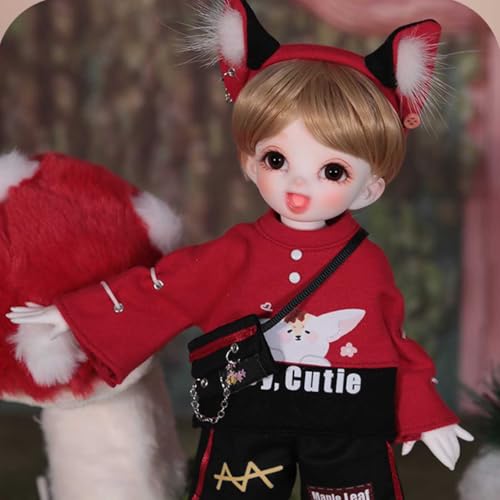 1/6 BJD-Puppe Mini Niedliche SD Doll 23 cm 9,05 Zoll Kugelgelenkpuppe mit Kleidungsset Perücke Schuhen Make-up, Flexiblen Gelenken und Starker Plastizität von GYHCB