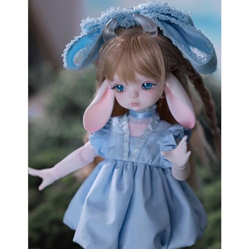 1/6 BJD Puppe Niedliche Lammform Design SD Doll mit Transparenten Hörnern, 26cm Mini Ball Jointed Doll mit Kleidungsset Perücke Make-up Zubehör von GYHCB