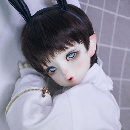 26 cm BJD-Puppen Komplettset 1/6 Mini Junge SD-Puppe mit Kleidung Perücke Make-up, 10,23 Zoll Handgefertigt Kugelgelenkpuppe Action Figur Dress Up Doll von GYHCB