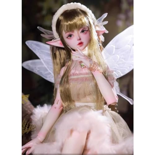41,8cm 1/4 BJD Doll Komplettset Elfe Kugelgelenkpuppe Schöne SD-Puppe mit Transparenten Flügeln, Perfekt für Sammlung und Geschenk von GYHCB
