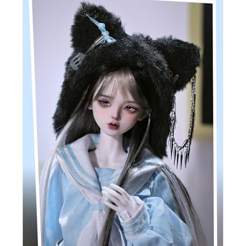 44 cm Campus-Stil BJD Doll 1/4 Bewegliche Gelenke Komplettset SD-Puppe 17,32 Zoll Ball Jointed Doll mit Matrosenanzug-Set + Perücke + Schuhe + Hut + Make-up von GYHCB