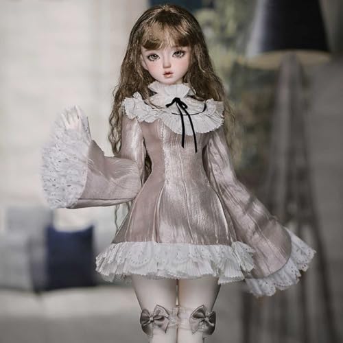 BJD Doll 1/4 Elegante SD-Puppen 44 cm/17,32 Zoll Kugelgelenkpuppe Actionfiguren mit Kleid Schuhen Perücke Socken Make-up, Harzmaterial von GYHCB