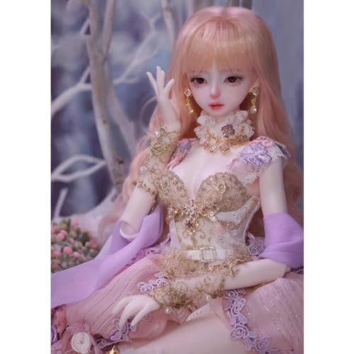 BJD Doll 1/4 Handgefertigte SD-Puppe 41cm Kugelgelenkpuppe mit Romantischem Lilafarbenem Kleidungsset Perücke Accessoires Make-up von GYHCB