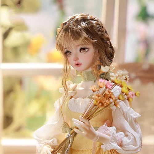 BJD Doll 1/4 Maßstab Kugelgelenk-SD-Puppe, Handgemachtes Make-Up Ländlicher Stil Sonnenblumen-Mädchen Vollständiges Set, Höhe Etwa 44cm/17 Zoll von GYHCB