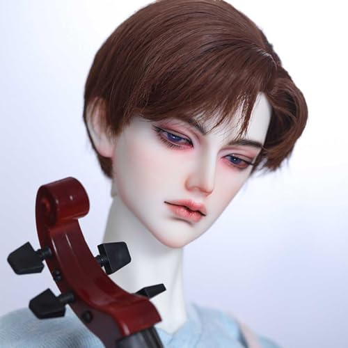 BJD Kurzes Haar Perücke 1/3 BJD Puppe Perücke Handgefertigt Weich Hochtemperaturseide BJD Doll Haar, Geeignet für Kopfumfang 22-24cm von GYHCB