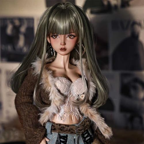 BJD Puppe 1/4 44 cm Mädchen mit Kleidung, Schuhen, Perücke, Make-up Kugelgelenkpuppe, Lebendige BJD Harzspielzeug von GYHCB