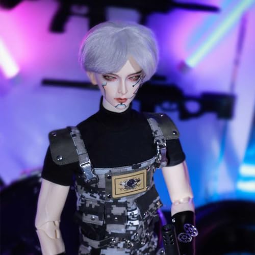 BJD Puppe Perücke Silber Kurzes Haar 1/3 Handgefertigt BJD Perücke Weich Hochtemperaturseide Ersatzperücken SD Doll Wig von GYHCB