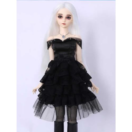 BJD-Puppenkleidung Schwarzes Garnkleid + Socken Puppenzubehör BJD Doll Clothes Puppensammler Geschenk für 1/3 SD-Puppe Dress Up von GYHCB