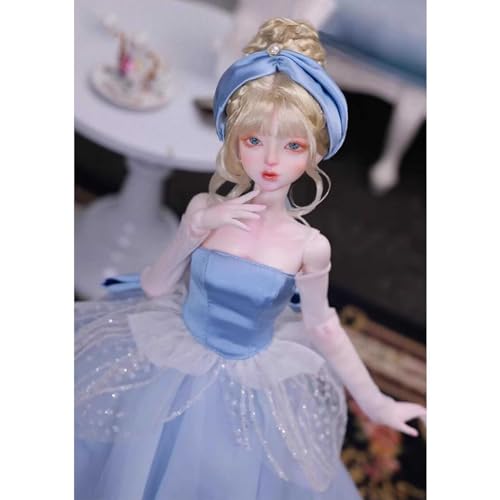Edler Stil BJD Doll 1/4 Elegante Prinzessin SD Puppe 41cm/16.14in Kugelgelenkpuppe mit Blauem Kleiderset, Goldener Perücke, Schuhen, Make-up - Geburtstagsgeschenk von GYHCB