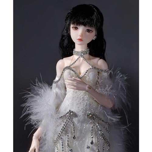 Elegant BJD-Puppe Vollständiger Satz 1/4 Ball Jointed Doll 44cm SD-Puppe mit Kleid Perücke Schuhe Zubehör und Gesichts-Make-up, Einzigartig Geburtstagsgeschenke von GYHCB