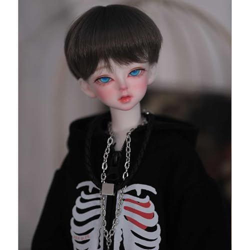 Gutaussehend BJD-Puppe 1/4 Mode Junge SD-Puppe 39,5 cm 15,55 Zoll Harz Ball Jointed Doll Anime-Figuren mit Schwarzem Kapuzenpullover + Weißer Hose + Perücke + Make-up von GYHCB