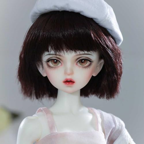 Handgefertigt Puppenperücke 1/4 SD-Puppe Perücke BJD-Puppe Kurzes Haar Hochtemperaturseide Puppenhaar Puppenzubehör von GYHCB