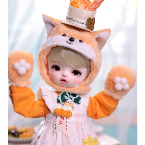 Niedlich BJD-Puppe SD-Puppe 1/6 Ball Jointed Doll mit Kleidung Schuhe Perücke Bilden, Kommt mit 3 Oralzubehör, 24,6cm/9,68 Zoll von GYHCB