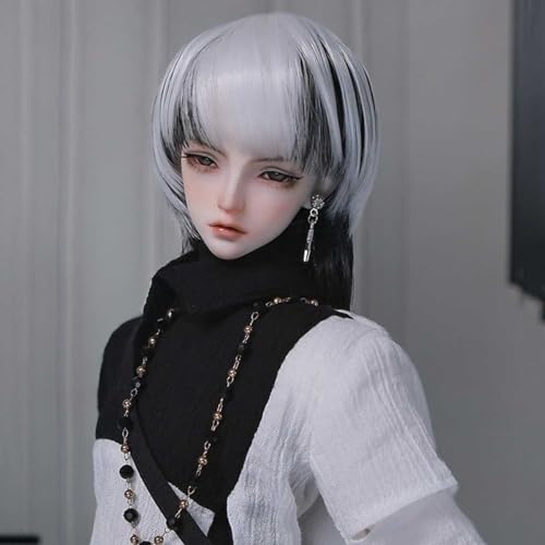 Schwarz-Weiß Exquisit Kunst BJD Puppe 1/4 Modern SD Doll Full Set Handgemachte Kugelgelenkpuppe, Geschenk aus Kunstharz, 46.5cm/18.3in von GYHCB