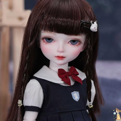 Süße BJD Doll 1/6 Niedliche SD-Puppe Komplettset 28 cm 11 Zoll Kugelgelenkpuppe mit Kleidungsset + Perücke + Schuhe + Make-up, Sammelgeschenke für BJD-Liebhaber von GYHCB