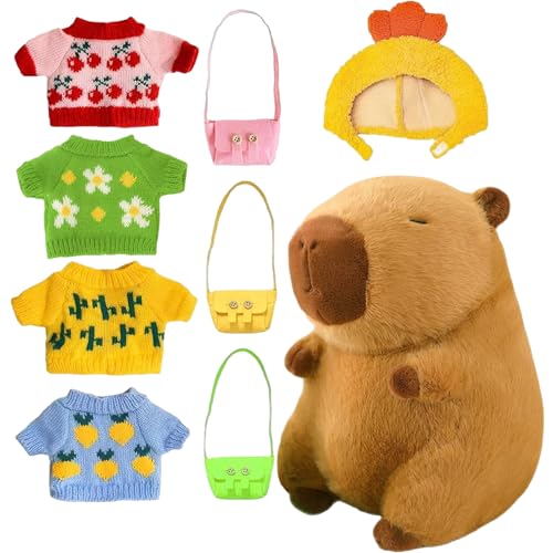 GYHWOFUL Capybara Kuscheltier 9Pcs Set – 23cm Capybara Plüschtier mit Kleidung, Taschen & Hut, Niedliches Capybara Stofftier für Kinder, Deko & Geschenkidee GYHWOFUL Capybara Kuscheltier 9Pcs Set – 23cm Capybara Plüschtier mit Kleidung, Taschen & Hut, Niedliches Capybara Stofftier für Kinder, Deko & Geschenkidee von GYHWOFUL