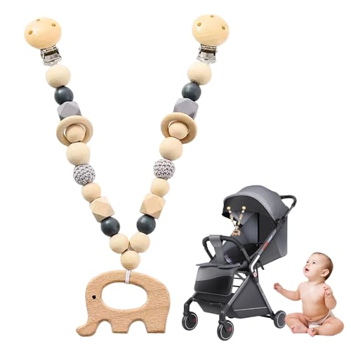 GYHWOFUL Kinderwagenkette Elefant aus Holz, Schlichtes Kinderwagenspielzeug für Babys, Natur Holz Kinderwagen Anhänger für Mädchen & Jungen, Baby Geschenk zur Geburt ab 0+ Monaten GYHWOFUL Kinderwagenkette Elefant aus Holz, Schlichtes Kinderwagenspielzeug für Babys, Natur Holz Kinderwagen Anhänger für Mädchen & Jungen, Baby Geschenk zur Geburt ab 0+ Monaten von GYHWOFUL