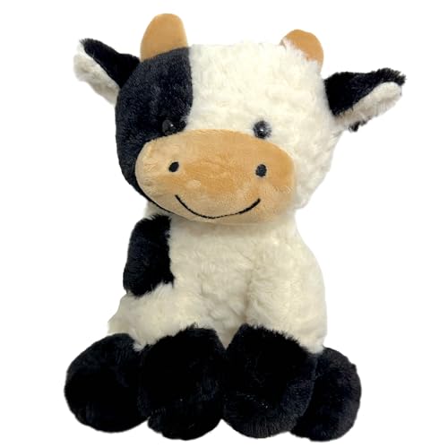 GYHWOFUL Kuscheltier Kuh 22CM, Niedliches Kuh Stofftier Spielzeug, Weiches Flauschiger Schwarz Weiß Kuh Plüschtier, Plüsch Stuffed Animals, Geschenke für Kinder Jungen Mädchen, Home deko Sitzposition von GYHWOFUL