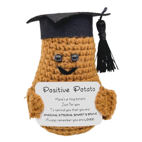 GYHWOFUL Pocket Hug Positive Potato, Creative Knitted Wool Positive Kartoffel Doll, Lustige Geschenke für Frauen Männer, Kleine Christmas Geschenke, Geburtstagsgeschenk, Motivationsgeschenke von GYHWOFUL