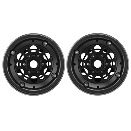 GYZOUKA 2pcs 1,9 Zoll RC Beadlock - Aluminiumlegierung RC Rad Rims Zum Klettern von Autos (Schwarz) von GYZOUKA