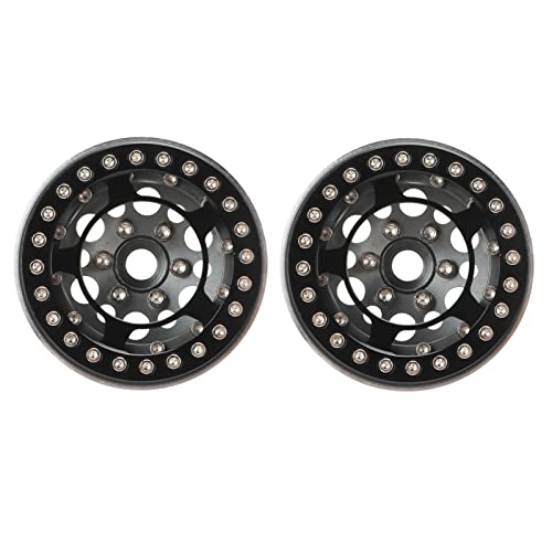 GYZOUKA 2pcs 1,9 Zoll RC Beadlock - Aluminiumlegierung RC Rad Rims Zum Klettern von Autos (Silber) von GYZOUKA