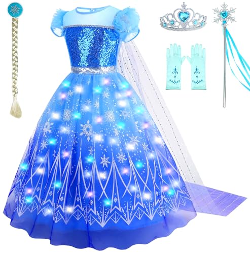 GZ-LAOPAITOU Prinzessin Kostüm Prinzessin Kleid für kleine Mädchen Halloween Cosplay Geburtstag Party Dress Up mit Umhang von GZ-LAOPAITOU