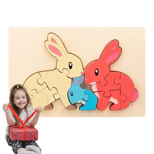 3D-Cartoon-Puzzle für Kinder, pädagogisch wertvolles 3D-Cartoon-Puzzle | Lernen von Holzpuzzles 3D-Cartoon-Puzzle | Tierpuzzles, Lernspielzeug für Zuhause, Reisen, und Mädchen von GZBMEZS