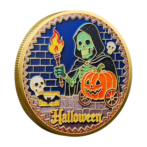 Halloween Challenge Münze,Geist Sammelmünze Gedenkmünze Halloween - Kunst Deko Wohnaccessoire Sammler Geschenk Feiertag Tisch Schreibtisch Schränke Party Karneval Schlafzimmer Halloween Challenge Münze,Geist Sammelmünze Gedenkmünze Halloween - Kunst Deko Wohnaccessoire Sammler Geschenk Feiertag Tisch Schreibtisch Schränke Party Karneval Schlafzimmer von GZBMEZS