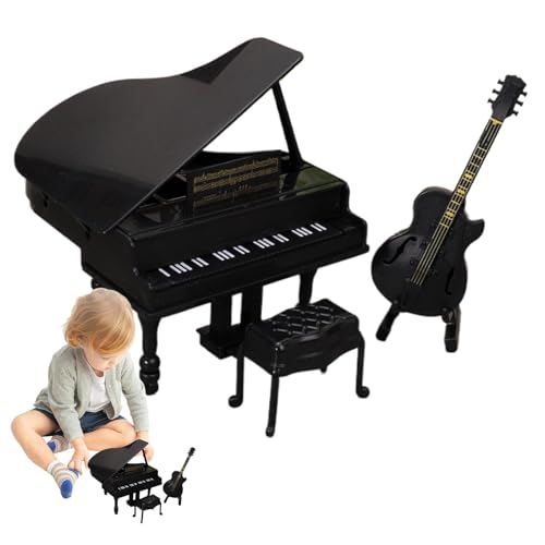 Klaviermodellspielzeug,Klaviermodell | Lernspielzeug Klavier Miniaturhocker - Exquisites, sicheres Miniatur-Musikinstrumentenmodell für Kinder für Ostern, Erntedankfest, Kindertag von GZBMEZS