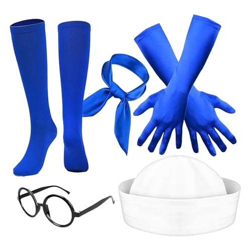 Sailor Accessories | Halloween Nautisches Matrosen Kostümzubehör | Elegantes Schal Strümpfe Hut Handschuhe Brillengestell | Für Segelparty Junggesellenabschied Geburtstag Weihnachten Cosplay Sailor Accessories | Halloween Nautisches Matrosen Kostümzubehör | Elegantes Schal Strümpfe Hut Handschuhe Brillengestell | Für Segelparty Junggesellenabschied Geburtstag Weihnachten Cosplay von GZBMEZS