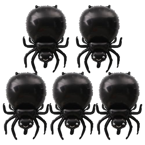 Schwarze Spinnenballons, 5 Stück Halloween Schwarze Spinnenballons, Spinnen Dekorieren Geisterparty, Tierformballons von GZBMEZS