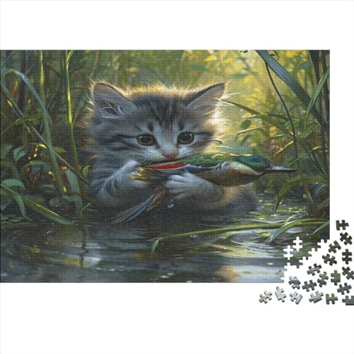 Cute Kat Puzzlespiel 1000 Teile Puzzle Für Erwachsene Und Kinder Ab 14 Jahren, Erwachsenen Puzzlespiel Puzzel 1000pcs (75x50cm) von GZCVBDYUY