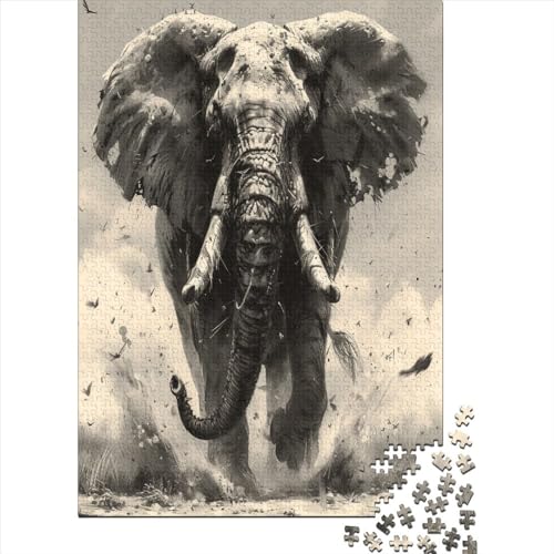 Elefant Puzzlespiel 1000 Teile Puzzle Für Erwachsene Und Kinder Ab 14 Jahren, Erwachsenen Puzzlespiel Puzzel 1000pcs (75x50cm) von GZCVBDYUY