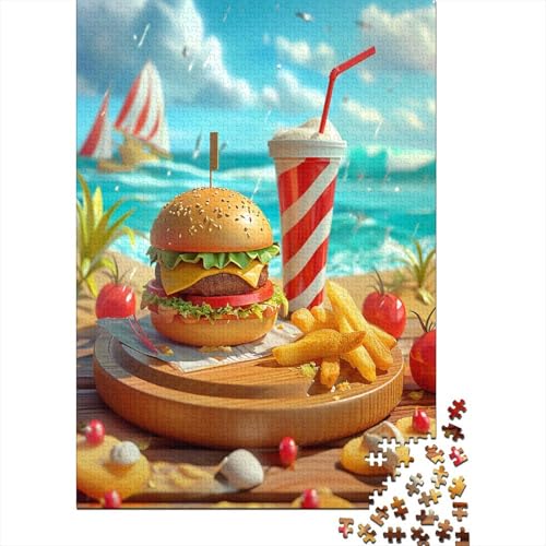 Hamburger 1000 Stück Puzzles Für Erwachsene Teenager Stress Abbauen Familien-Puzzlespiel Mit Poster in 1000-teiliges Puzzle Kinder Lernspiel Spielzeug Geschenk Puzzel 1000pcs (75x50cm) von GZCVBDYUY