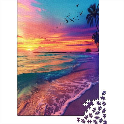 Strand Sonneset Puzzle 1000 Teile,Puzzle Für Erwachsene, Impossible Puzzle, GesKükenlichkeitsspiel Für Die Ganze Familie,Puzzle Legespiel- Erwachsenenpuzzle Puzzel 1000pcs (75x50cm) von GZCVBDYUY