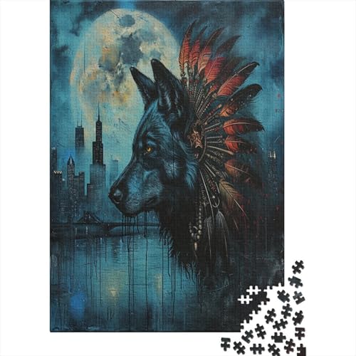 Wolf Puzzle 1000 Teile Puzzle Für Erwachsene Und Kinder Ab 14 Jahren Puzzel 1000pcs (75x50cm) von GZCVBDYUY