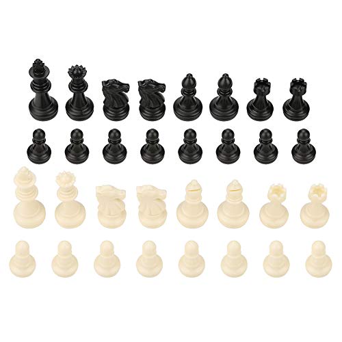cersalt Standard Schachfiguren, Feine Verarbeitung Schachfiguren Schwarz Weiß für Schachliebhaber für Schachturnierspieler für zu Hause für unterwegs von GZD