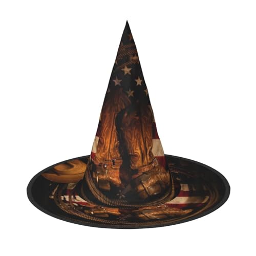 GZHYHAKAN Amerikanische Flagge mit Cowboystiefel-Druck, Halloween-Hut für Partys, Karneval und Rollenspiele - leicht, bequem GZHYHAKAN Amerikanische Flagge mit Cowboystiefel-Druck, Halloween-Hut für Partys, Karneval und Rollenspiele - leicht, bequem von GZHYHAKAN
