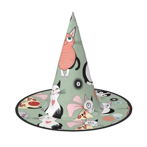 GZHYHAKAN Hübscher Cartoon-Katzen-Druck, Halloween-Hut für Partys, Karneval und Rollenspiele - leicht, bequem GZHYHAKAN Hübscher Cartoon-Katzen-Druck, Halloween-Hut für Partys, Karneval und Rollenspiele - leicht, bequem von GZHYHAKAN