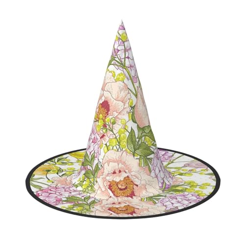 GZHYHAKAN Lila und Gelb Blumendruck Halloween Hut für Partys, Karneval und Rollenspiele - leicht, bequem GZHYHAKAN Lila und Gelb Blumendruck Halloween Hut für Partys, Karneval und Rollenspiele - leicht, bequem von GZHYHAKAN