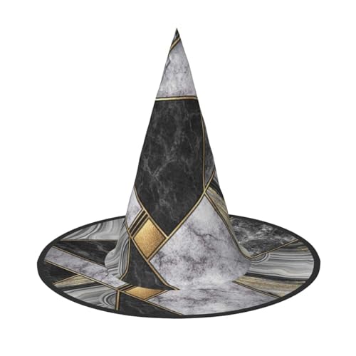 GZHYHAKAN Schwarzer Marmor-Textur, Golddruck, Halloween-Hut für Partys, Karneval und Rollenspiele - leicht, bequem GZHYHAKAN Schwarzer Marmor-Textur, Golddruck, Halloween-Hut für Partys, Karneval und Rollenspiele - leicht, bequem von GZHYHAKAN