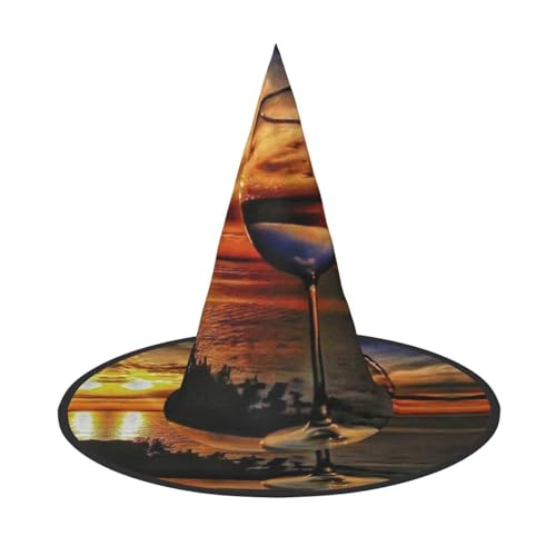 GZHYHAKAN Sonnenuntergang Weinglas Druck Halloween Hut für Partys, Karneval und Rollenspiele - leicht, bequem GZHYHAKAN Sonnenuntergang Weinglas Druck Halloween Hut für Partys, Karneval und Rollenspiele - leicht, bequem von GZHYHAKAN